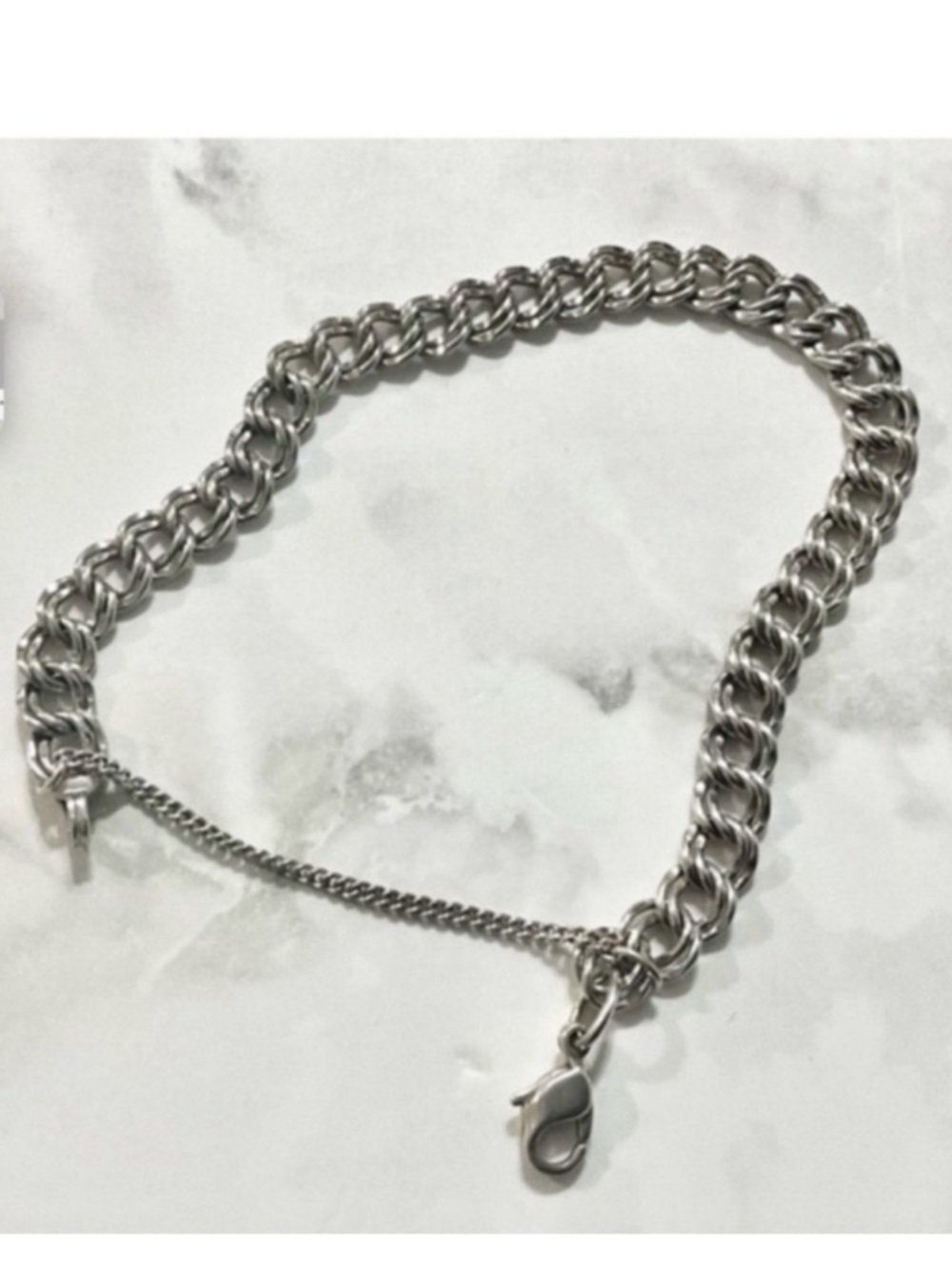 James Avery .925 Sterling Silver Double Curb Chain Bracelet 7.1g 7”